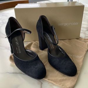 Vintage Sergio Rossi calf hair maryjanes. Perfect vintage condition sz37. RARE